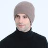 Новая осенне-зимняя мужская шерстяная шапка крупной вязки с бархатной подкладкой и утолщенной вязкой, теплая, для велоспорта, с защитой ушей от холода, шапка-пуловер