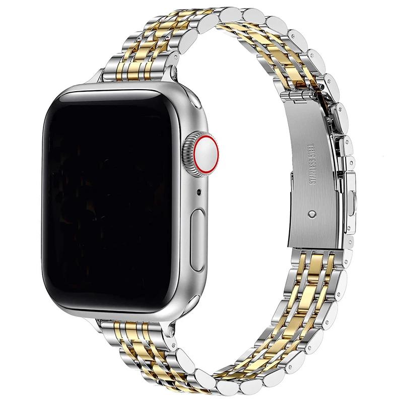 Ремешок из нержавеющей стали для Apple Watch Ultra 2 Ремешок 49 мм 42 мм 44 мм Металлический браслет iWatch Series 9 8 7 6 SE 5 4 3 Женский 45 мм 41 мм