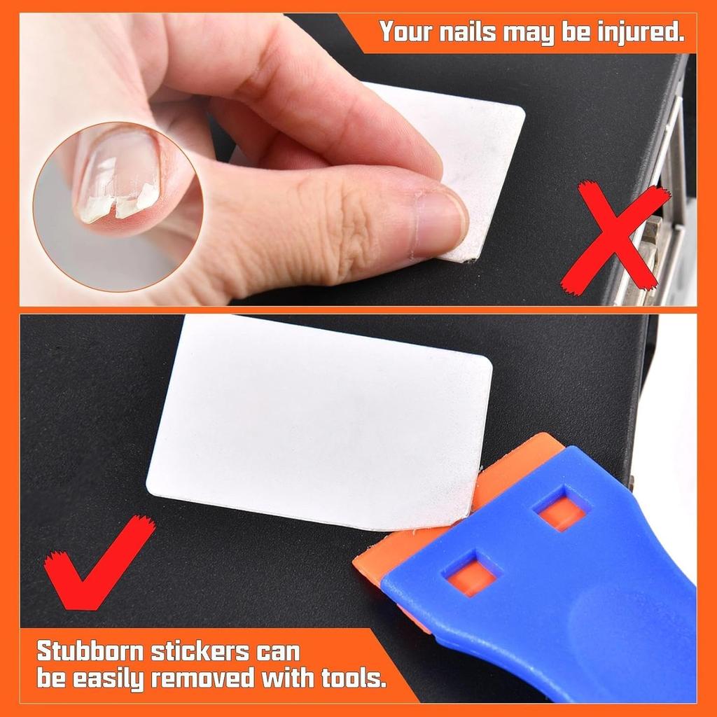 No-Scratch Cleaning Scraper Tool Wall Paint Scraper with Plastic Razor Blades Window Glass Adhesive Decal Remover Kit 13/32Pcs