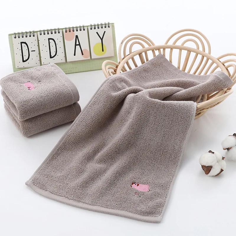 Детское полотенце из хлопка 32 нити 25 * 50 с вышитым рисунком для лица младенца, бытовые ежедневные потребности полотенце для лица