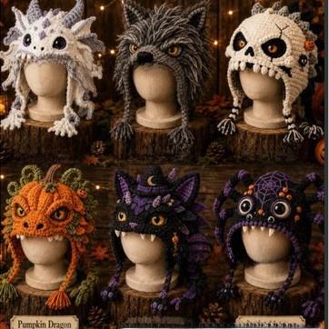 DIY Crochet Kit with Hood Hat, Handmade Knitted Animal Hat, Portable Creative Craft Gift for Beginners, 41 Styles