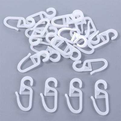 20 шт. Крючки для подвешивания штор Кольцо Крючки-подвески для оконных штор Белый пластиковый крючок для штор Для автомобиля, дома, офиса