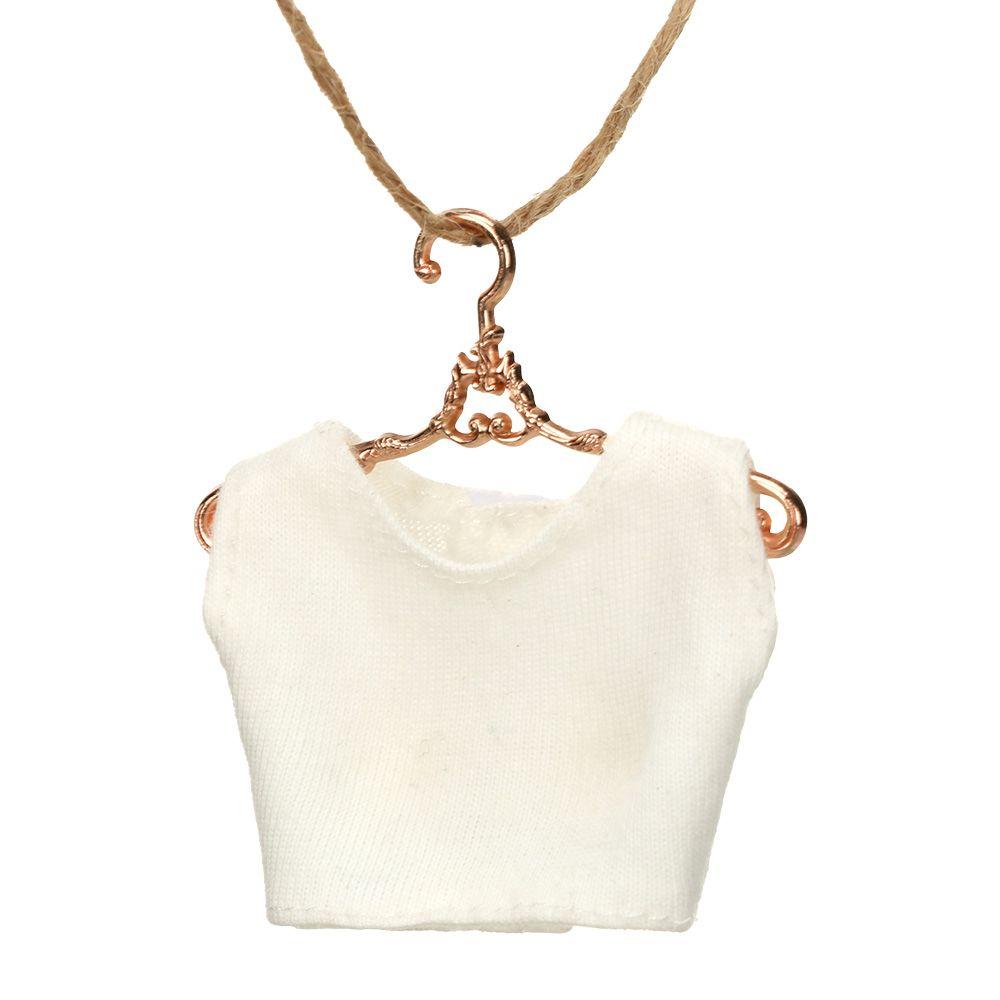 5pcs Mini Toy Alloy Bedroom Decor Dolls Clothes Accessories 4/6.5cm Hangers Dollhouse Furniture