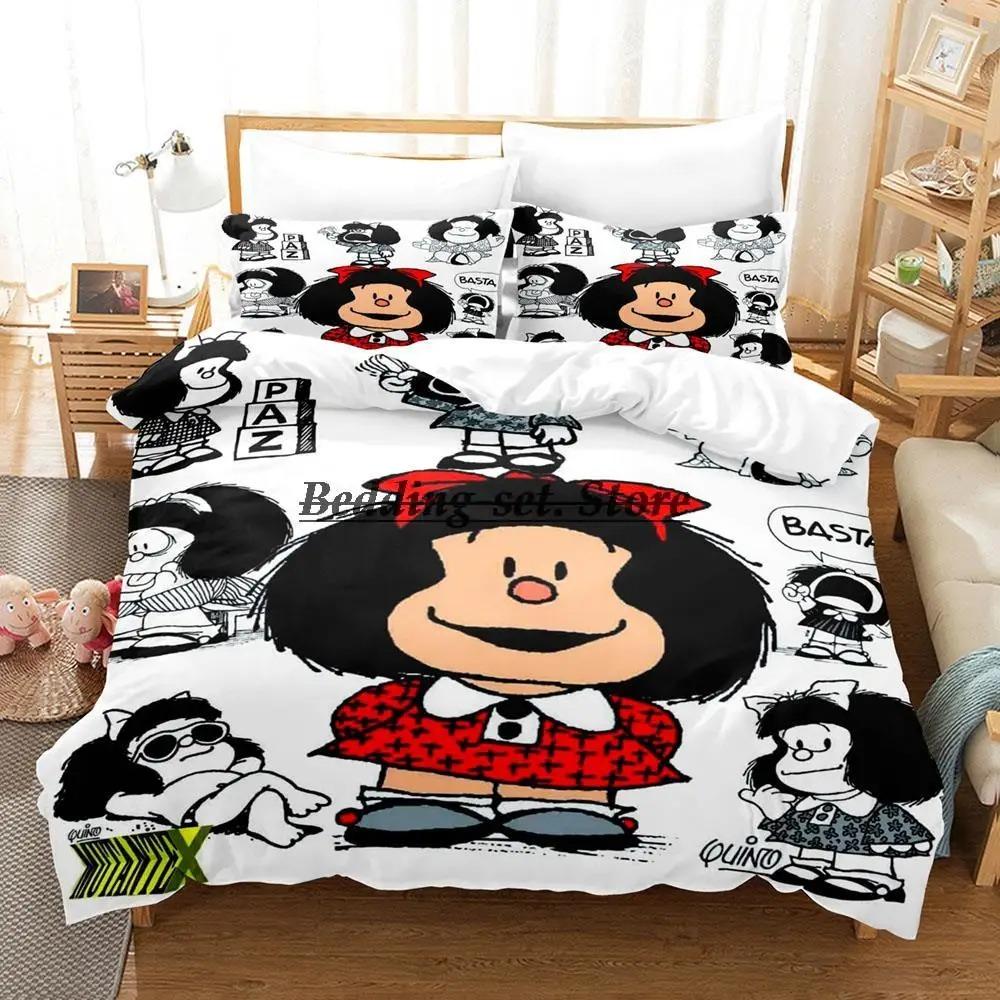 Mafalda Bedding Set Single Twin Full Queen King Size Bed Set Aldult Kid Bedroom Duvetcover Sets 3D Anime Bed Sheet Set