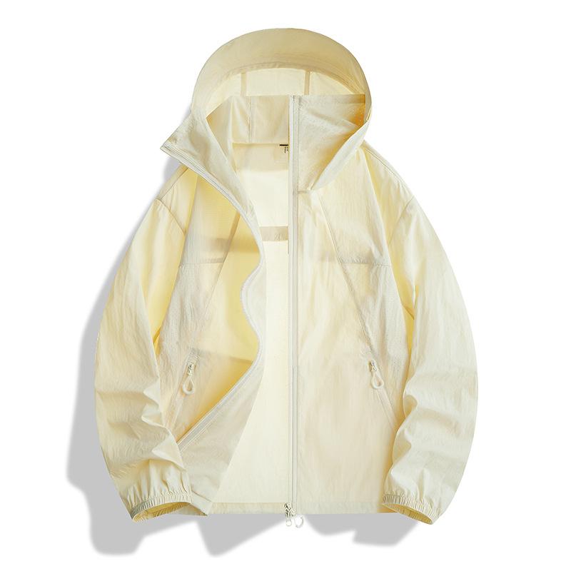 Ice silk outdoor sunscreen clothing for women, light and breathable skin clothing, hooded UV protection UPF10 + sunscreen clothing for men