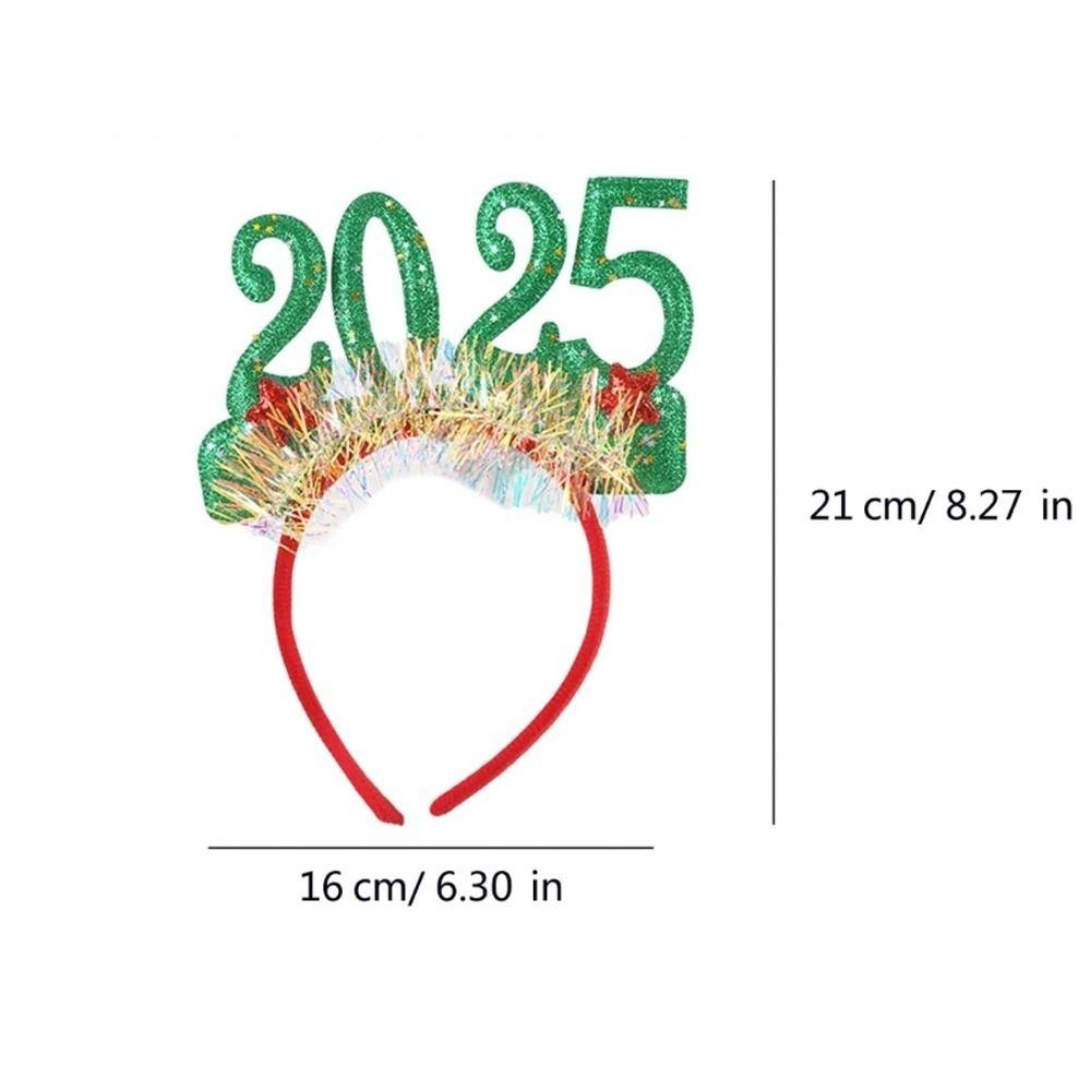 Wear-resistant Sequin 2025 New Year Headbands Non-slip Happy New Year Headdress  Party Favors