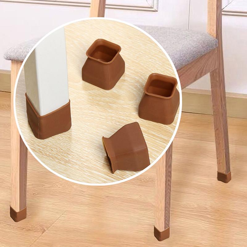 8/16Pcs Anti-slip Chair Leg Caps Silicone Table Cover Feet Pads Floor Protectors Furniture Accessories