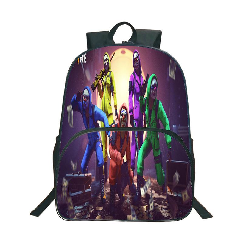 Shooting Game Free Fire 3D Print Backpack Boy Girl Casual Schoolbag Student Waterproof Knapsack Cartoon Pattern Backpacks