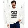 Мужская толстовка с принтом POPS BECAUSE GRANDPA IS for OLD GUYS, графическая, повседневная, с круглым вырезом