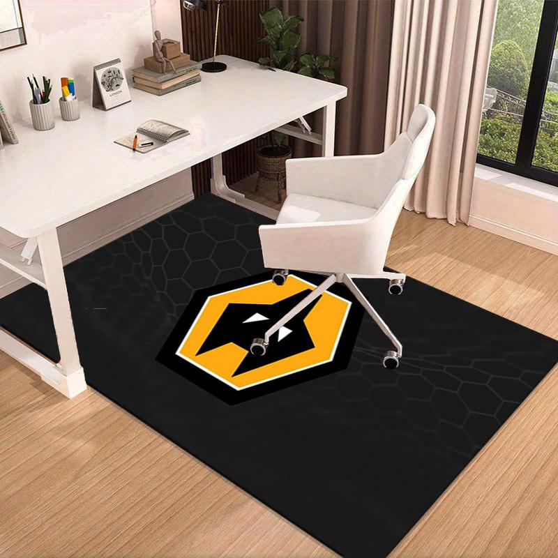 Wolves Football Club Emblem Printed Area Rug for Office, Chair Rug, Decorative Carpet Floor Mat, Large Size Fan gifts Christmas gifts