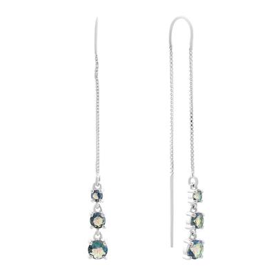 Серебряные серьги с мистик топазом 1.58ct (2167594)