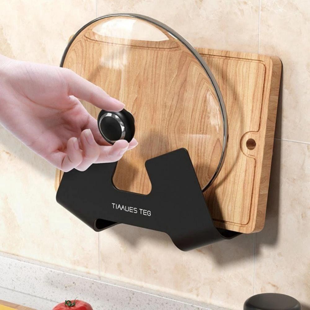Multifunction Pot Lid Holder PP Pan Cover Stand Proble Wall Cutting Board Rack Household