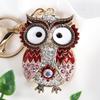 New Creative Animals Cute Owl Key Chain Metal Diamonds Fashion Keychains Men's Women's Handmade Jewelry Gift Keyring Bag Charms