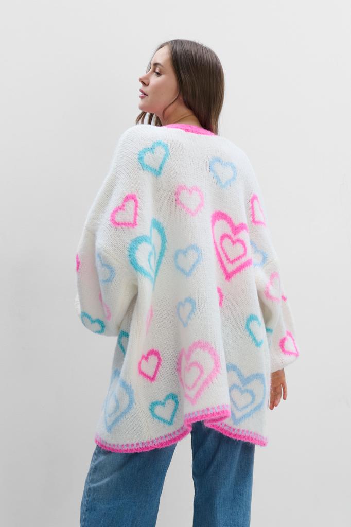 Colorful Sweetheart ecru cardigan