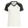 Adidas Originals Color Block V-Neck Short Sleeve Raglan T-Shirt Women Tops Off-White Black KF0316