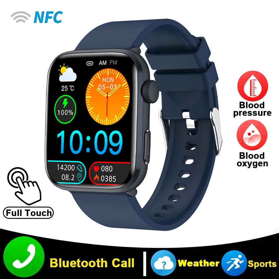 SACOSDING Новые умные часы Bluetooth Calling 1.85" Retina сенсорный экран Здоровье Фитнес-трекер NFC Водонепроницаемый Мульти спортивный режим