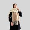 Autumn and Winter New Double-sided Monochrome Scarf Women's Thick Beard Tassel Thickened Versatile Solid Color Scarf