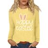 Long Sleeve Shirts For Women Easter Carnival Print Graphic Tees Blouses Casual Basic Tops Pullover