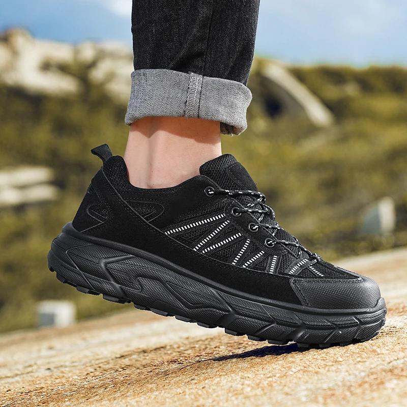 Модные дышащие уличные кроссовки на толстой подошве для скалолазания, кроссовки для тренировок в пустыне, большие размеры 39-48, походная обувь для мужчин, нескользящая