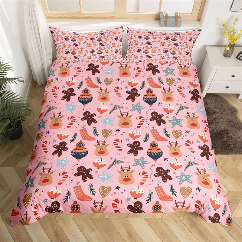 Комплект постельного белья «Веселая рождественская елка» Красный комплект пододеяльника Рождественская снежинка с блестками Покрывало Микрофибра Полуторный Кинг Покрывало
