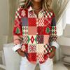 Women's Shirt Blouse Christmas Print Button Long Sleeve Casual Basic Shirt Collar Regular Top
