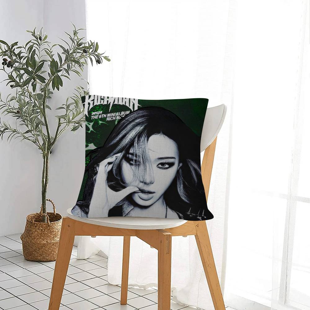 Korean Aespa Group Cushion Cover Decorative Pillow Sofa Home Decor Case Pillow Cases