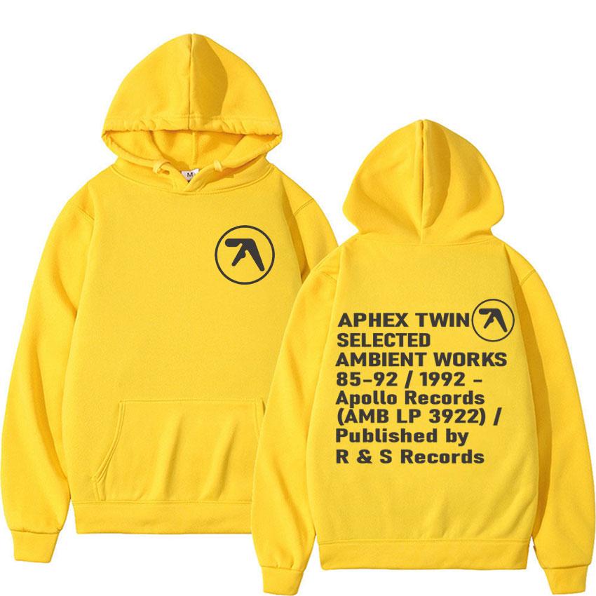 Aphex Twin Ambient Works Records Print Hooded Women Unisex Harajuku Hip Hop Punk Sweatshirt Fashion Casual Fleece Hoodie Streetwear