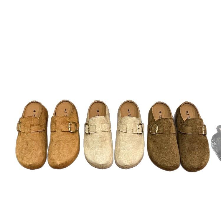 Бокен на толстой подошве 2025 осень новые однопедальные ленивые тапочки с закрытым носком женские Мори с внутренней платформой увеличивающие рост одинарные туфли