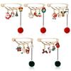 Women Christmas Creative Enamel Tree Elk Hairball Brooches Girls Sock Santa Claus Pins Brooch