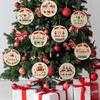 9Pcs Christmas Ornaments Xmas Tree Decoration Pendant Set with Santa Snowman Gingerbread Man Pattern Holiday Party Supplies