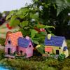 DYS Mini Fairy Garden Miniature Resin Thatched House Micro Dollhouse Ornament Decor