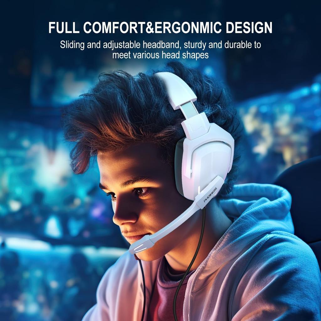 Игровая гарнитура с микрофоном, стереогарнитура для PS4 PS5 ПК Xbox One Nintendo Switch, игровые наушники-вкладыши для ноутбука/планшета