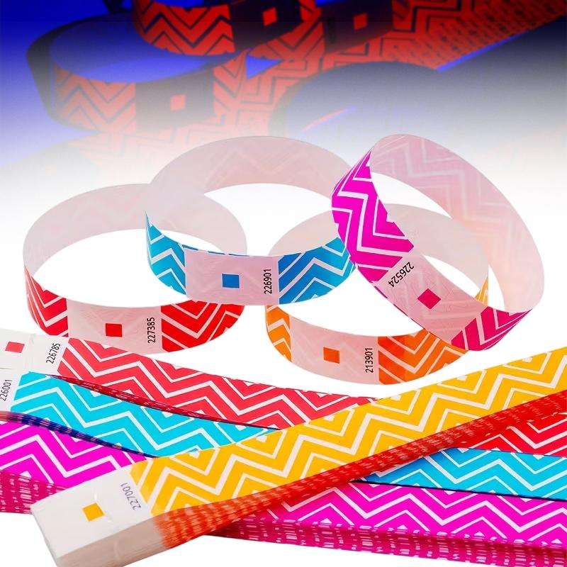 50/100 шт. Неоновые полосатые бумажные браслеты Водонепроницаемые флуоресцентные одноразовые защитные браслеты для концертов, вечеринок, мероприятий