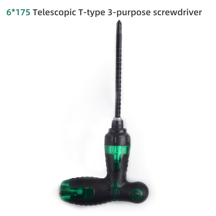 Многофункциональная телескопическая отвертка с храповым механизмом, отвертка для ремонта, инструмент для ремонта