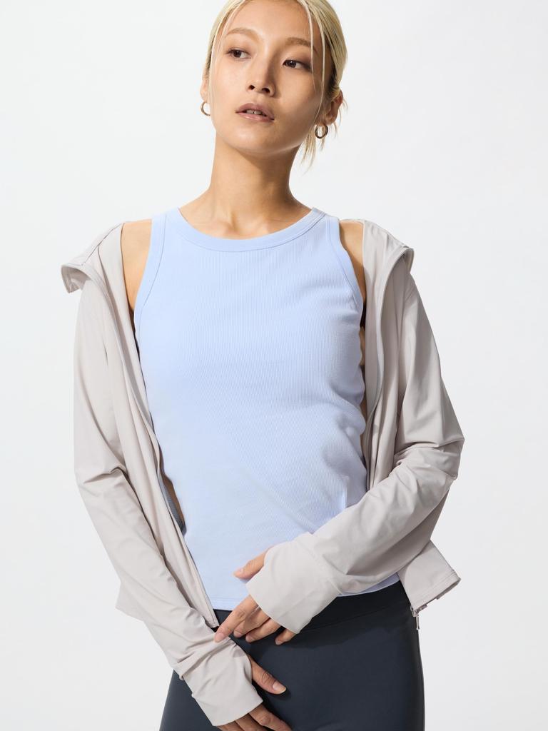 Uniqlo Япония Топ-бра в рубчик с американской проймой