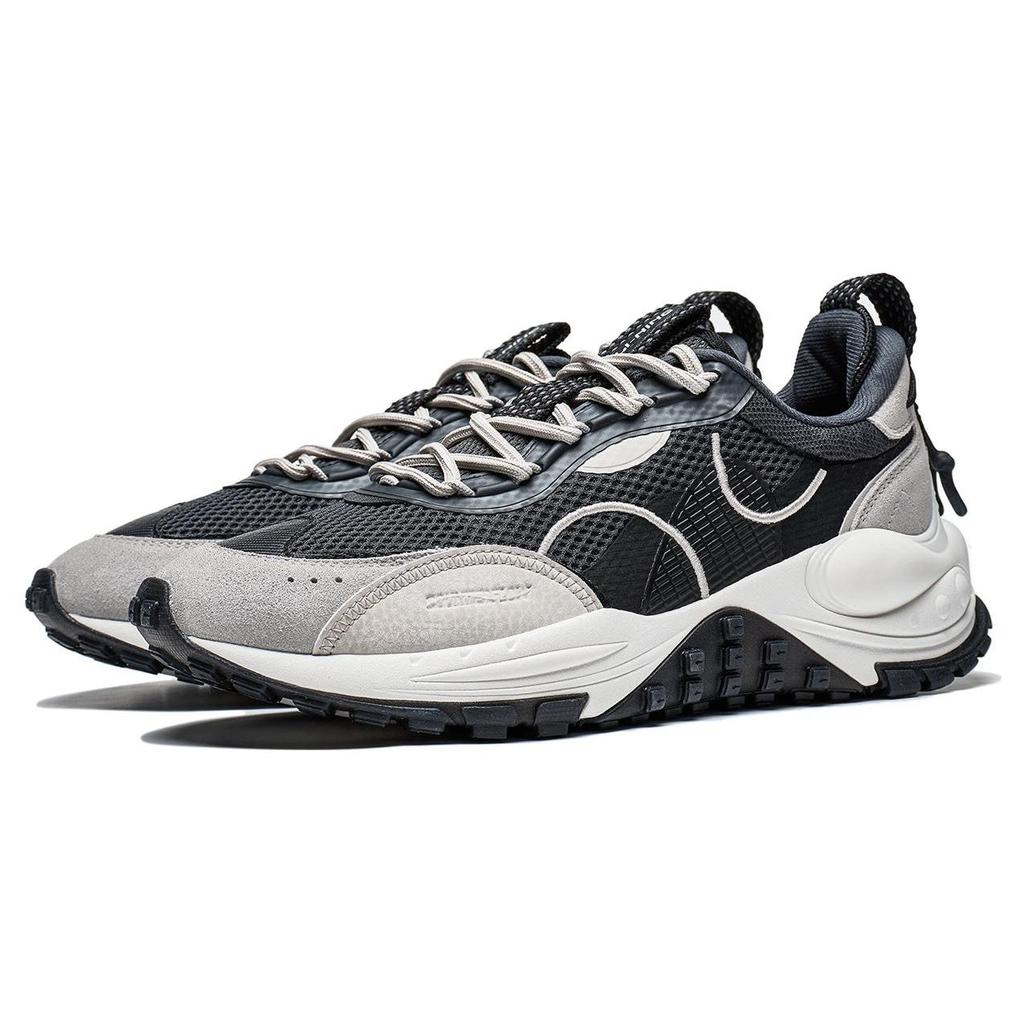 Li Ning CF Trail Series Star Track нескользящие износостойкие низкие спортивные повседневные туфли мужские кроссовки черные серые AGLT073-3