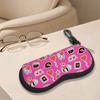 Cute Pink Heart Pattern Soft Sunglasses Case,Portable Valentine Theme Eyewear Pouch,Lightweight Protective Spectacle Bag for Daily Travel Gift
