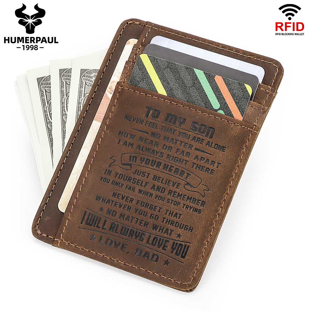 Humerpaul Упаковка для кредитной карты из натуральной кожи, подарок сыну, подарочная упаковка.