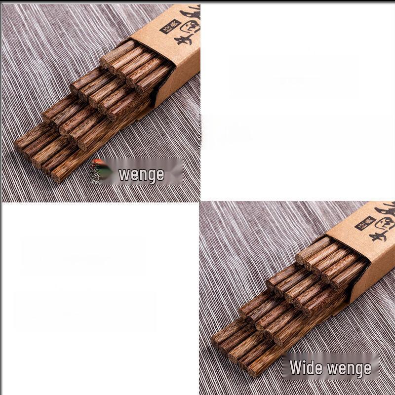 ZISIZ Natural Wenge Wood Chopsticks - 30 Pairs Set
