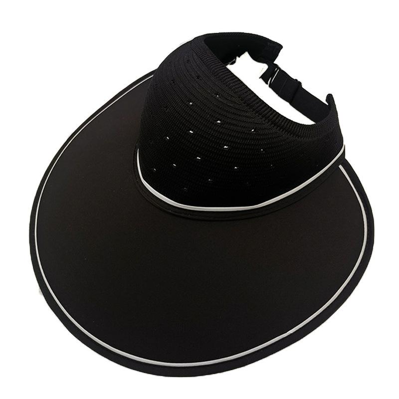 New summer men's and women's sun hats empty top sun protection breathable large brim knitted splicing sun hat