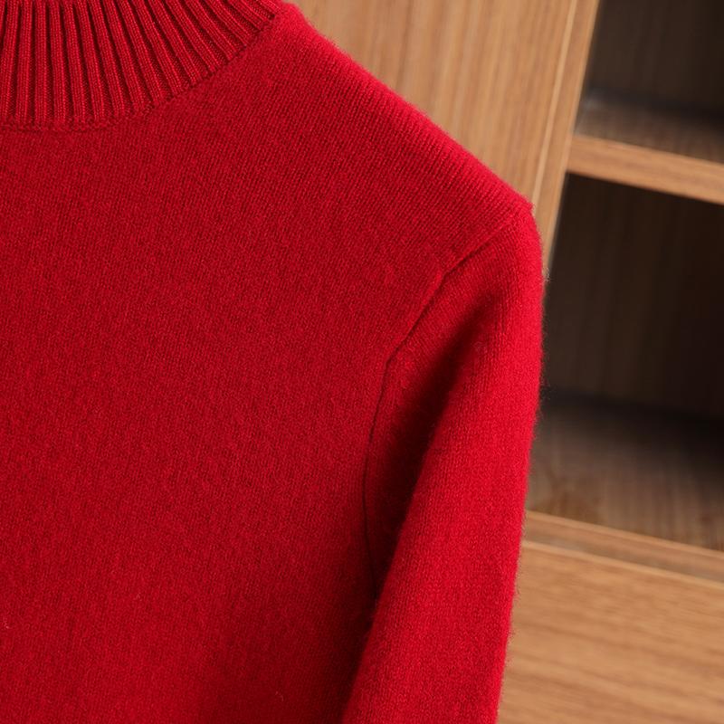 Men's Half Turtleneck Thickened Cashmere Sweater Qinghe Cashmere 30% Cashmere 70% Wool Men's Autumn and Winter Cashmere Soft and Warm