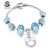 Fashionable Woman Bracelet Alloy Large Hole Beaded Bracelet Sliding Crystal Bead Jewelry