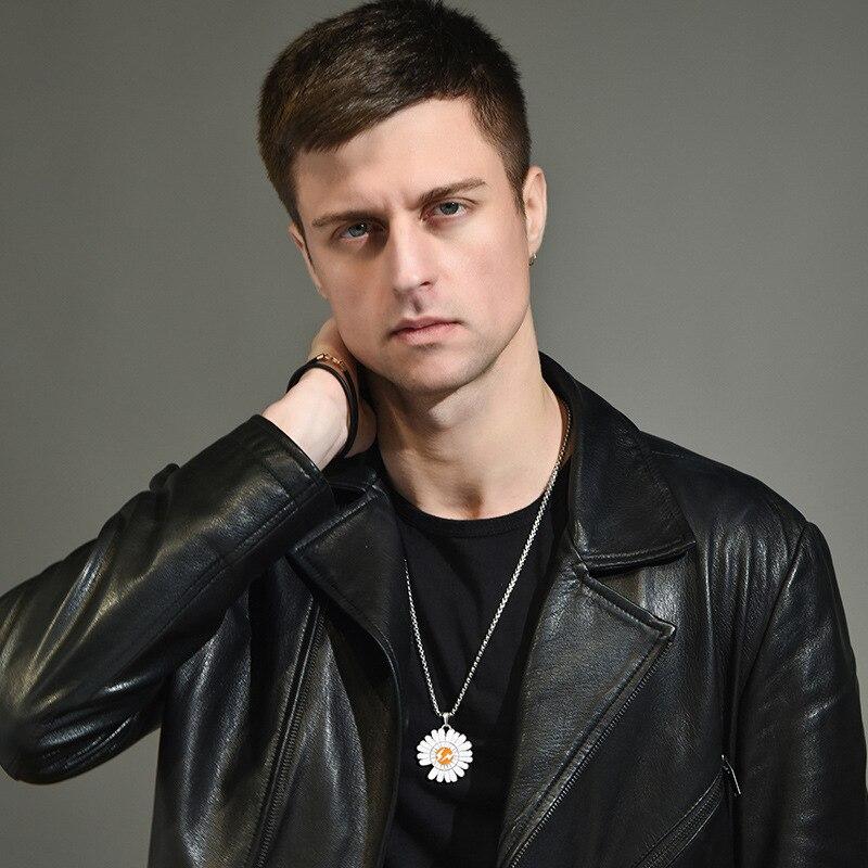 Bohemia Daisy Necklace Women Girls Jewelry White Daisy With Lightning Flower Pendant Stainless Steel Chain Collar Choker