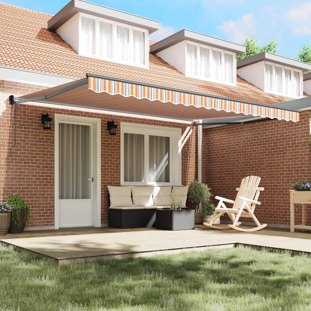 Retractable Awning Multicolored 450 x 300 cm Polyester and Metal