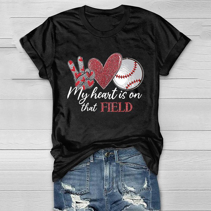 Футболка Shiying с круглым вырезом, женская, вельветовая, с принтом текста