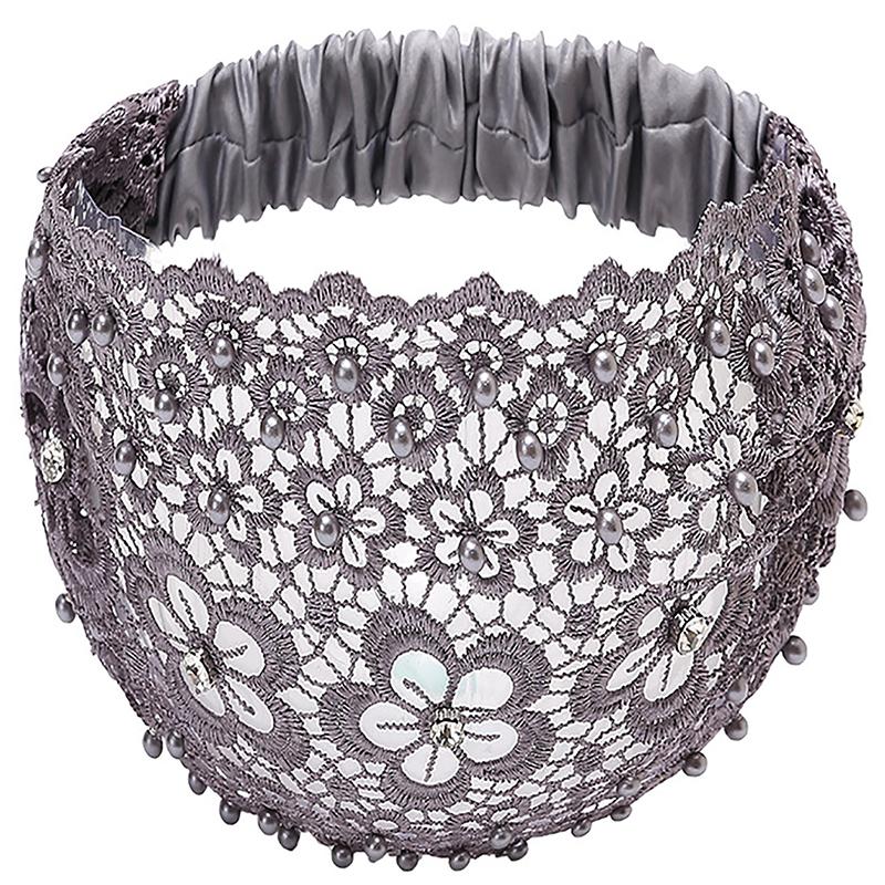 Spring Summer Vintage Glitter Sequin  Wide Brimmed Women's Half Hat Breathable Cover Hair Half Hat Hoop Headband French Fashion