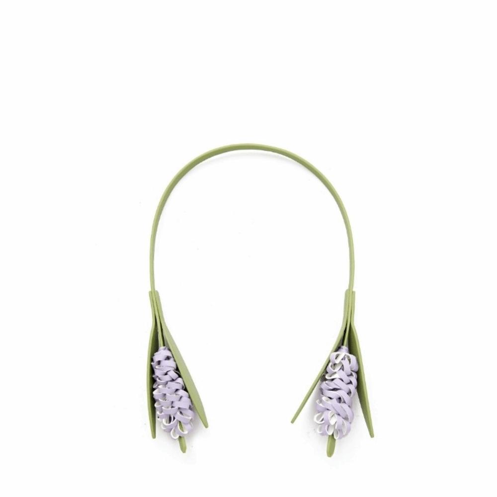Vintage Floral Backpack Ornament Elegant Bag Charm Fashion Faux Leather Lavender Pendant Daily
