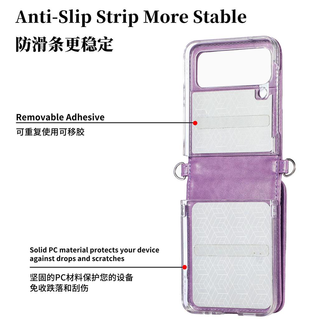 Ремешок для телефона, кожаный чехол-кошелек для телефона, чехол для Samsung Galaxy Z Flip 4, 5g Flip4 Flip3 Flip 3, антидетонационный чехол-подставка для слота для карт