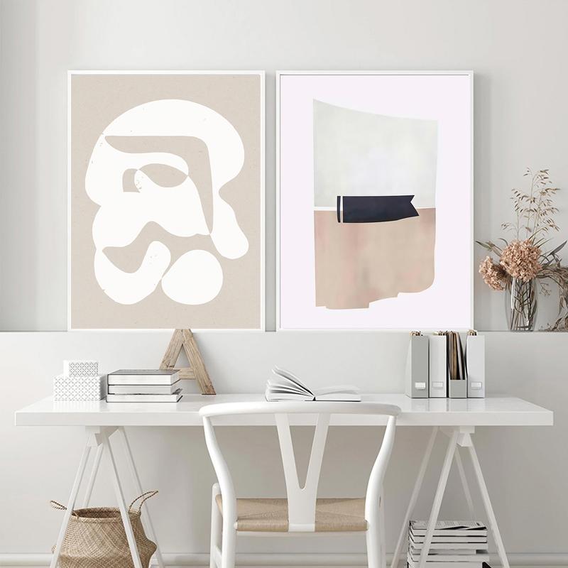 Абстрактная скандинавская модная картина в стиле бохо бежевого цвета, минималистичная картина на холсте, печать плакатов, настенные художественные фотографии, домашний декор для гостиной