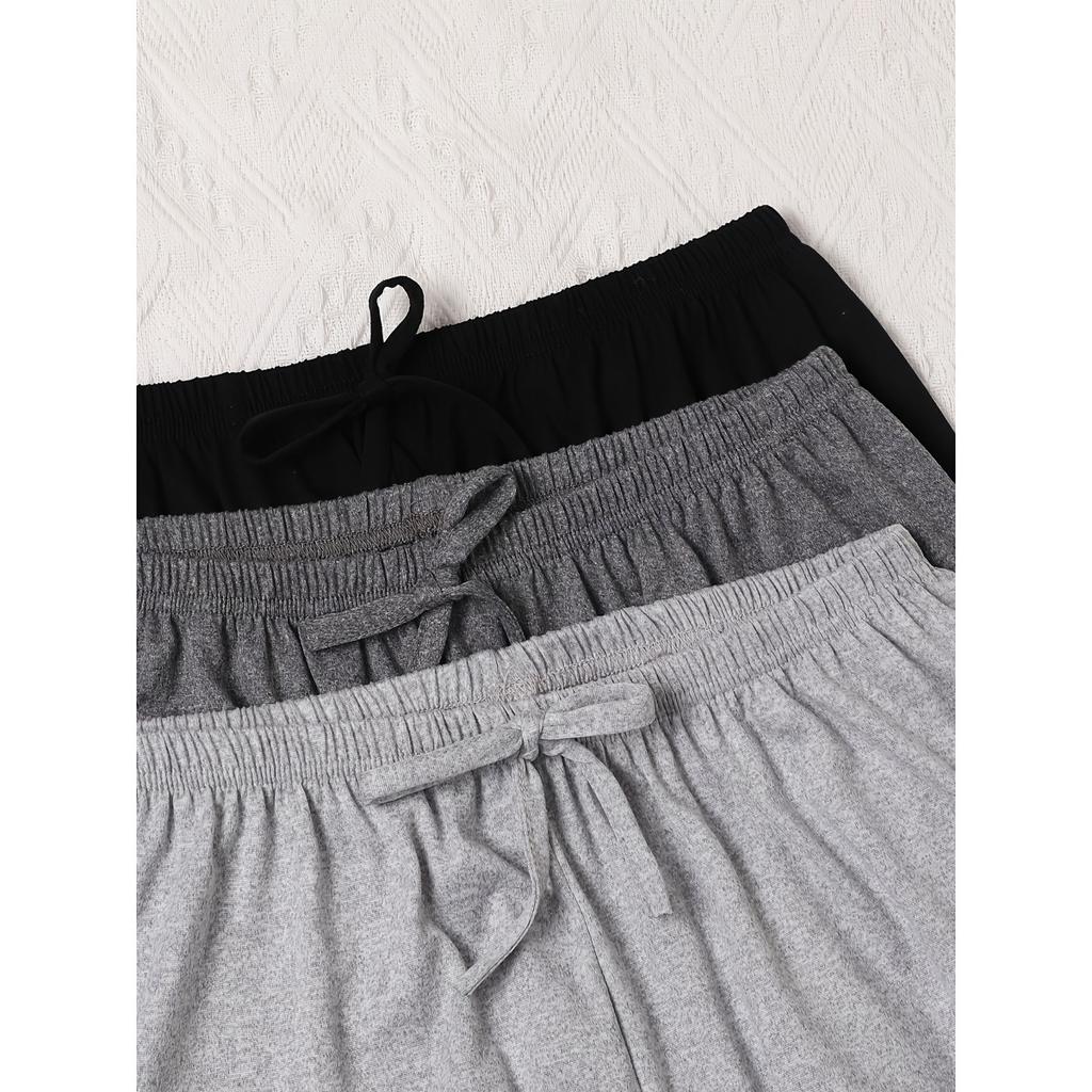 3 шт. Женские повседневные брюки на кулиске - Свободный крой, однотонные джоггеры, Комфортные, Идеальны для дома и улицы, Отличный подарок, Брюки для бега